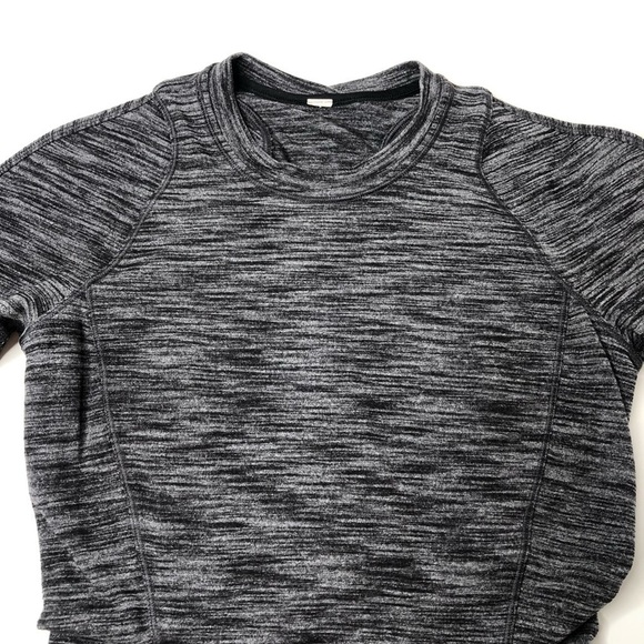 LULULEMON Runderful Grey Heathered Black Pocket Long Sleeve Active Top SIZE 4 - Picture 5 of 16